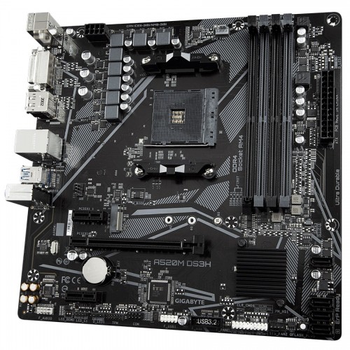Gigabyte A520M DS3H Micro-ATX AMD AM4 Motherboard — image 3 of 4