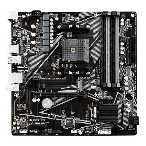 Gigabyte A520M DS3H V2 Micro-ATX DDR4 AMD AM4 Motherboard — image 2 of 5