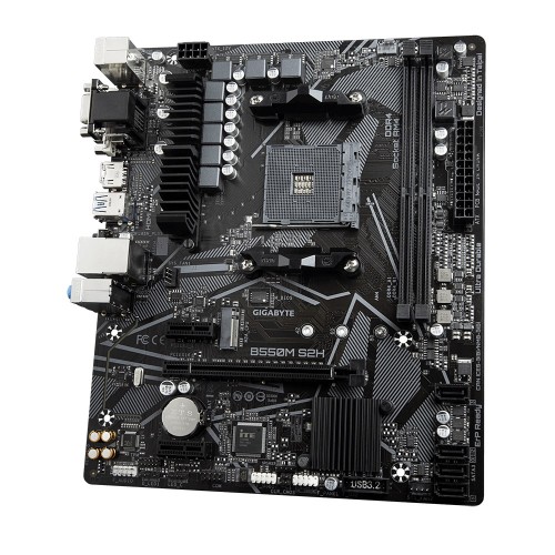 Gigabyte B550M S2H AM4 AMD Micro ATX Motherboard — image 3 of 4