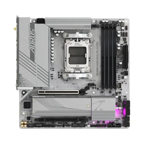 GIGABYTE B650M AORUS ELITE AX ICE DDR5 AMD AM5 mATX Motherboard — image 3 of 6
