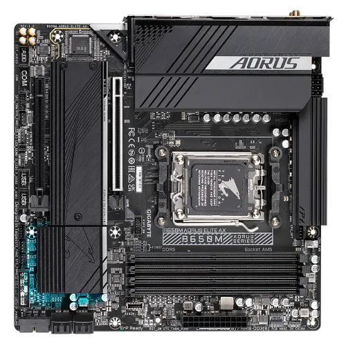 GIGABYTE B650M AORUS ELITE AX DDR5 AMD AM5 Micro-ATX Motherboard — image 3 of 6