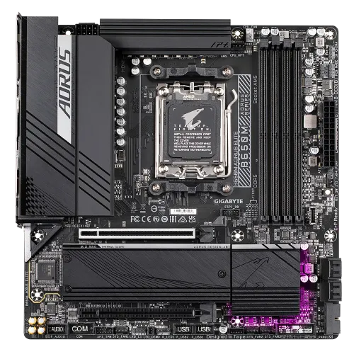 GIGABYTE B650M AORUS ELITE DDR5 AMD AM5 Micro-ATX Motherboard — image 2 of 6
