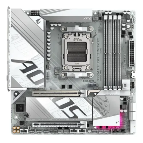 GIGABYTE B850M AORUS ELITE WIFI6E ICE AMD AM5 DDR5 Micro ATX Motherboard — image 2 of 5
