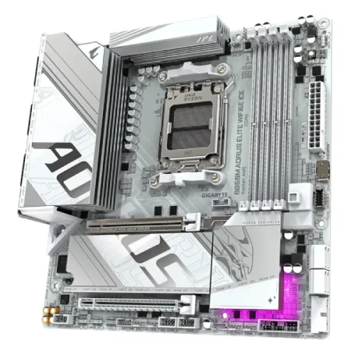 GIGABYTE B850M AORUS ELITE WIFI6E ICE AMD AM5 DDR5 Micro ATX Motherboard — image 4 of 5