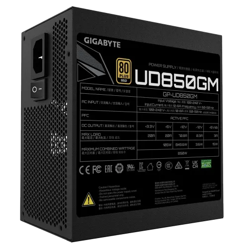 GIGABYTE UD850GM 850W Ultra Durable 80+ Gold Full Modular Power Supply — image 2 of 4