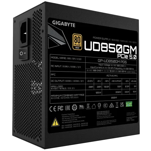 GIGABYTE UD850GM PG5 850W 80+ Gold Full Modular Power Supply — image 6 of 7