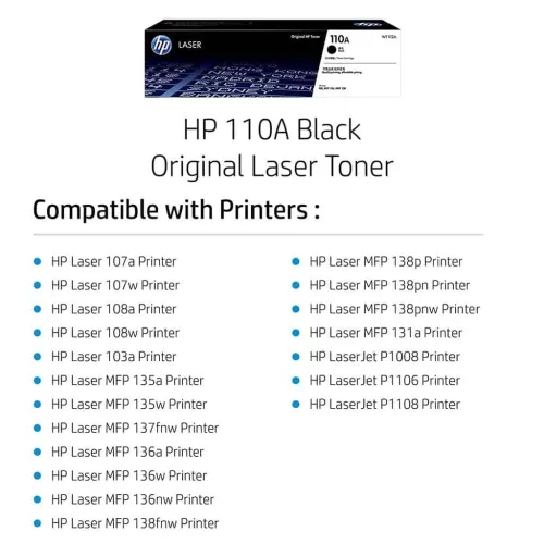 HP 110A Black Original Laser Toner Cartridge — image 5 of 6