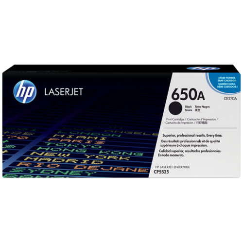 HP 650A Black Original LaserJet Toner (For CLJ CP5525N, DN)