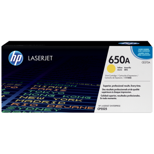 HP 650A Yellow Original LaserJet Toner (For CLJ CP5525N, DN)