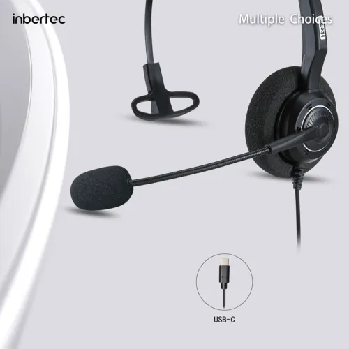 Inbertec UB200T USB Wired Noise Cancelling Headphone — image 2 of 2