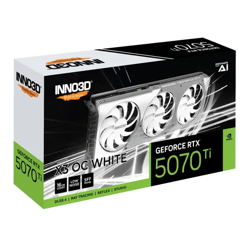 INNO3D GeForce RTX 5070 TI X3 OC 16GB GDDR7 Graphics Card White — image 2 of 3