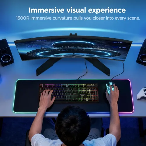 KOORUI 27E6QCA 27" 180Hz 2K QHD VA Curved Gaming Monitor — image 2 of 6
