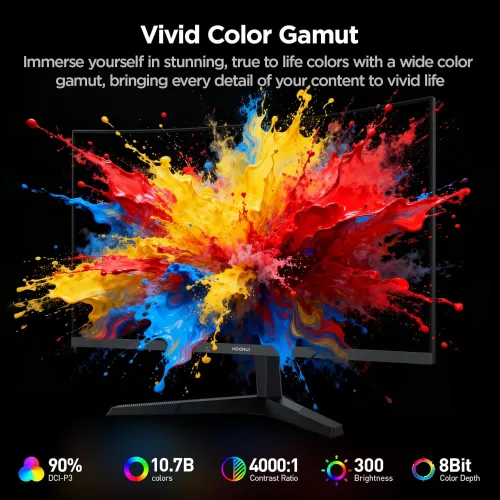 KOORUI 27E6QCA 27" 180Hz 2K QHD VA Curved Gaming Monitor — image 3 of 6