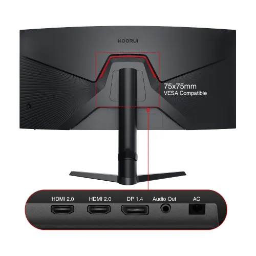 KOORUI 34E6UC 34" 180Hz WQHD VA Curved Gaming Monitor — image 6 of 6