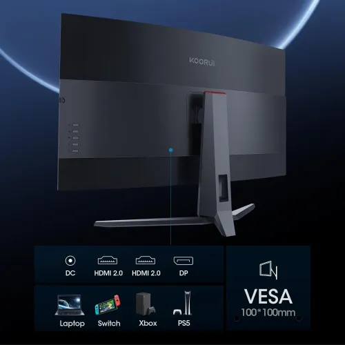 KOORUI G3221SC 31.5" 170Hz 2K QHD VA Curved Gaming Monitor — image 5 of 6