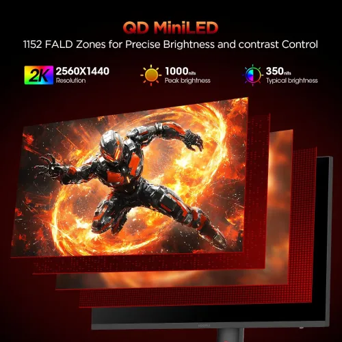 KOORUI S2721PM 27" 2K QHD 200Hz 1ms QD Mini-LED Gaming Monitor — image 2 of 6