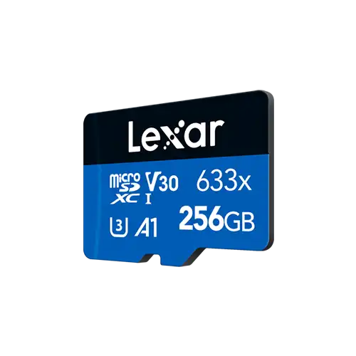 Lexar High-Performance 633x 256GB MicroSDXC UHS-I Memory Card with Adapter — image 3 of 3