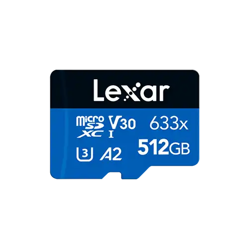 Lexar High-Performance 633x 512GB MicroSDXC UHS-I Memory Card with Adapter — image 2 of 3