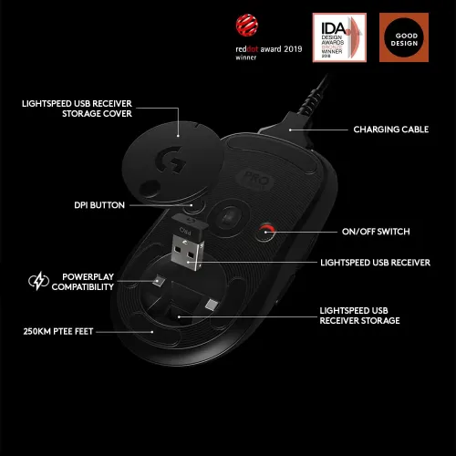 Logitech G PRO Wireless Gaming Mouse Black — image 4 of 6