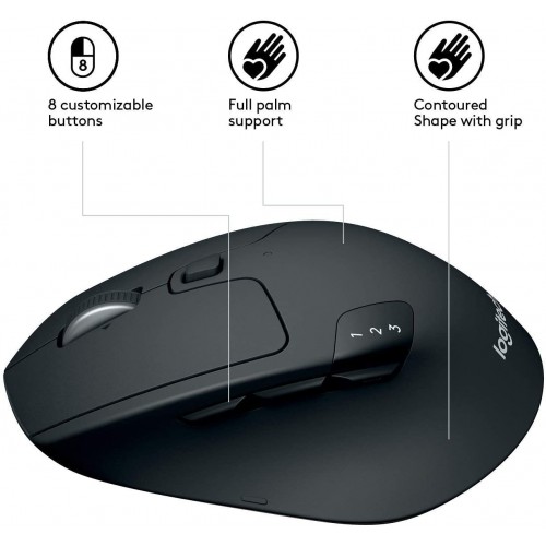 Logitech M720 TRIATHLON Multi Device Bluetooth Mouse — image 3 of 4