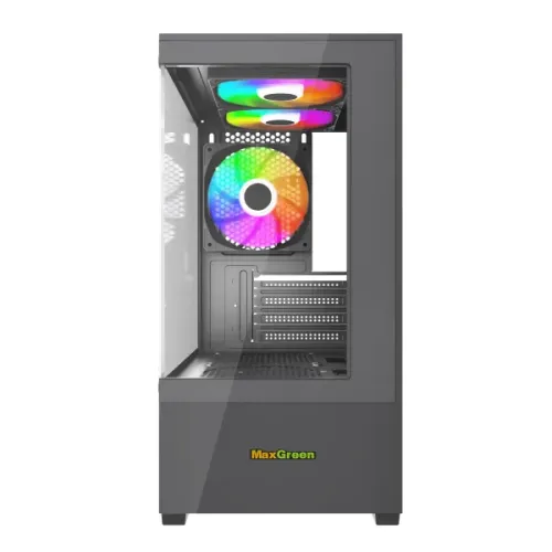 MaxGreen S19001 Mid-Tower M-ATX Gaming Casing With 3x ARGB Fan — image 2 of 4