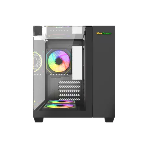 MaxGreen S275-33 Mid-Tower M-ATX Casing With 3x MaxGreen M57 ARGB Fan — image 2 of 5