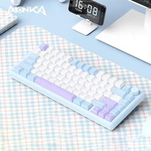Monka A75 MAX Snow Leopard Tri Mode RGB Mechanical Keyboard — image 2 of 3
