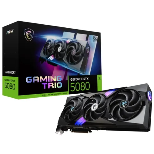 MSI GeForce RTX 5080 16G GAMING TRIO OC 16GB GDDR7 Graphics Card