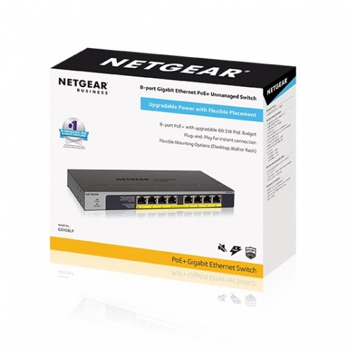Netgear GS108LP 8-Port Gigabit PoE Unmanaged Rackmount Switch (PoE Budget 60W) — image 4 of 4