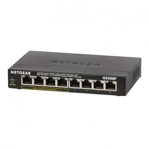 Netgear GS308P 8-Port Gigabit Ethernet Unmanaged Switch with 4-Port PoE — image 2 of 5