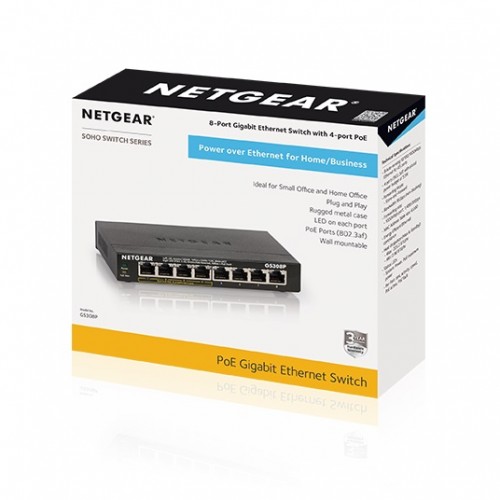 Netgear GS308P 8-Port Gigabit Ethernet Unmanaged Switch with 4-Port PoE — image 5 of 5
