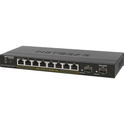 Netgear GS310TP 8-Port Gigabit PoE+ Ethernet Smart Managed Pro Desktop Switch with 2 SFP Ports — image 3 of 3