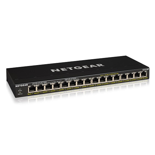 Netgear GS316P 16 Port Gigabit Ethernet Unmanaged PoE+ Switch with Flex PoE (115W) — image 3 of 4