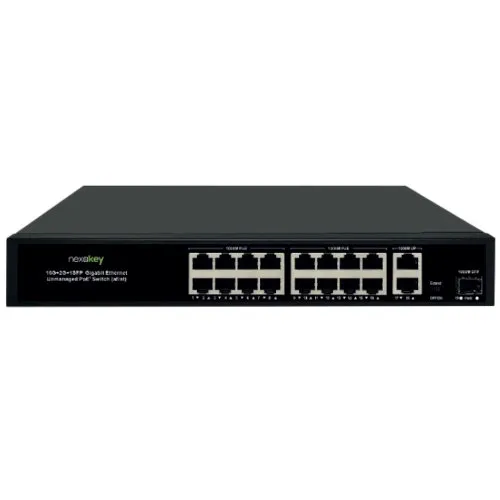 Nexakey NS-6000GS-16P2U1S 1000M 16Port Unmanaged PoE Switch