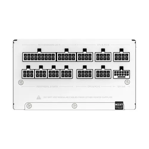 NZXT C1200 80 Plus Gold ATX 3.1 Full Modular 1200 Watt Power Supply White — image 3 of 4