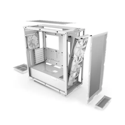 NZXT H7 Flow RGB 2023 Mid-Tower ATX Airflow Casing White — image 4 of 4