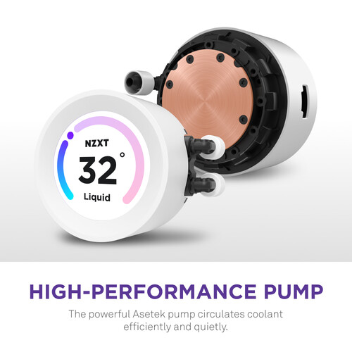 NZXT Kraken Elite 240 RGB 240mm AIO Liquid CPU Cooler White with LCD Display — image 3 of 4