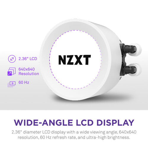 NZXT Kraken Elite 240 RGB 240mm AIO Liquid CPU Cooler White with LCD Display — image 4 of 4