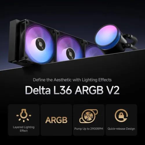 Ocypus Delta L36 BK ARGB V2 360mm AIO Liquid CPU Cooler — image 6 of 6