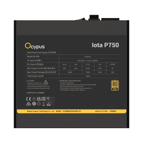 Ocypus IOTA P750 750W 80+ Gold Full Modular ATX Power Supply — image 5 of 6