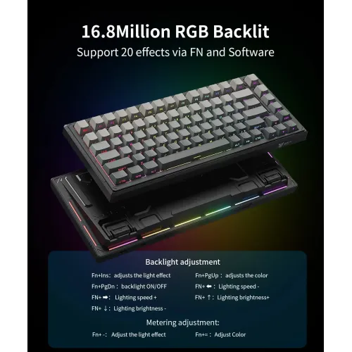 Onikuma G83 RGB Tri-Mode Wireless Mechanical Keyboard — image 3 of 6