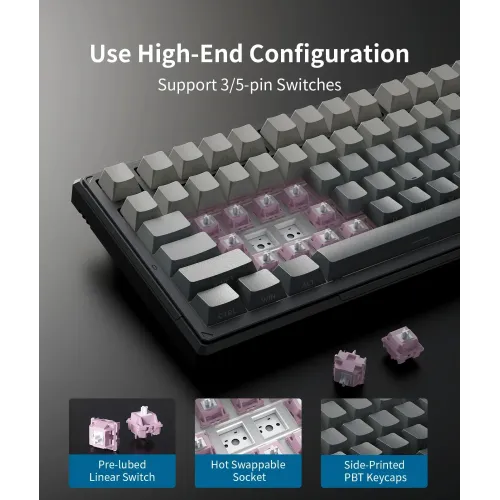 Onikuma G83 RGB Tri-Mode Wireless Mechanical Keyboard — image 5 of 6