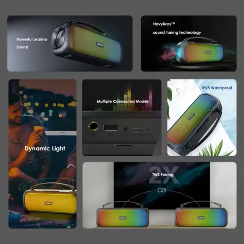 Oraimo Boom OBS-75D Dynamic Light Effects Portable Wireless Speaker — image 2 of 2