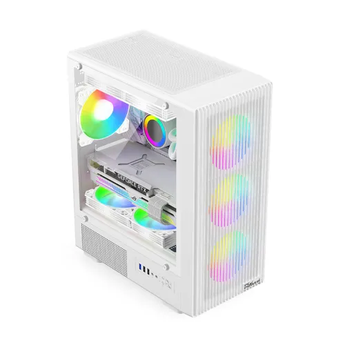 PC Power Air X Mesh WH mATX Mid Tower Gaming Casing — image 2 of 3