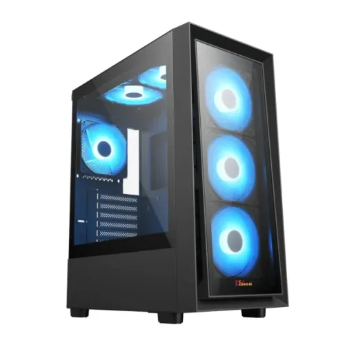 PC Power Crystal Glass V3 BK ATX Desktop Gaming Casing — image 2 of 3