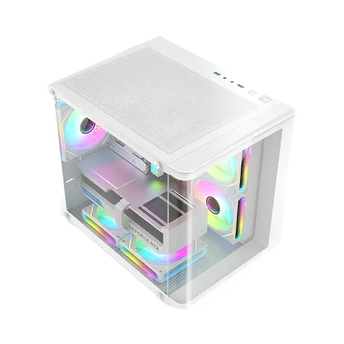 PC Power Icecube Edge Infinity WH mATX Mid Tower Gaming Casing — image 3 of 4