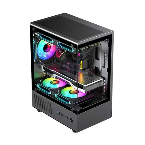 PC Power Vertical X2 Infinity BK mATX Mid Tower Gaming Casing — image 2 of 5