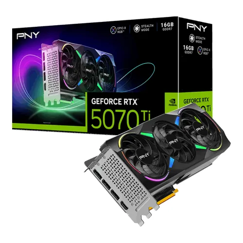PNY GeForce RTX 5070 Ti ARGB EPIC-X RGB Triple Fan 16GB GDDR7 Graphics Card