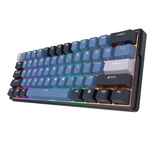 Royal Kludge RK61 Plus Tri Mode RGB 61 Keys Hotswappable Mechanical Sky Cyan Switch Gaming Keyboard — image 4 of 6