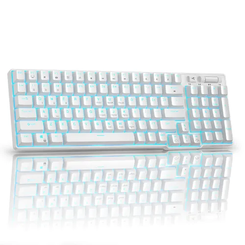 Royal Kludge RK96 RGB Hot-Swappable Tri-Mode Blue Switch Wireless Mechanical Keyboard White — image 2 of 3
